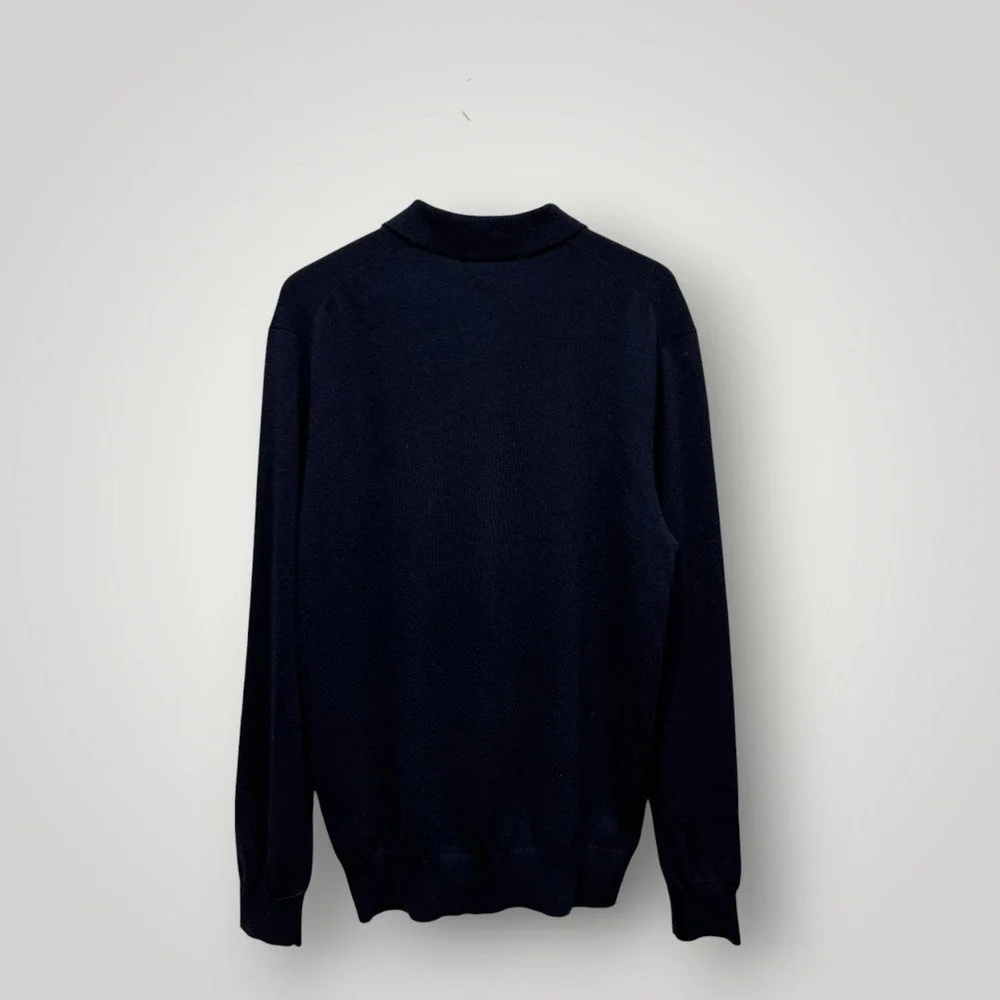 Polo Ralph Lauren Mens Navy Blue 100% Cashmere Polo Sweater Large NWT